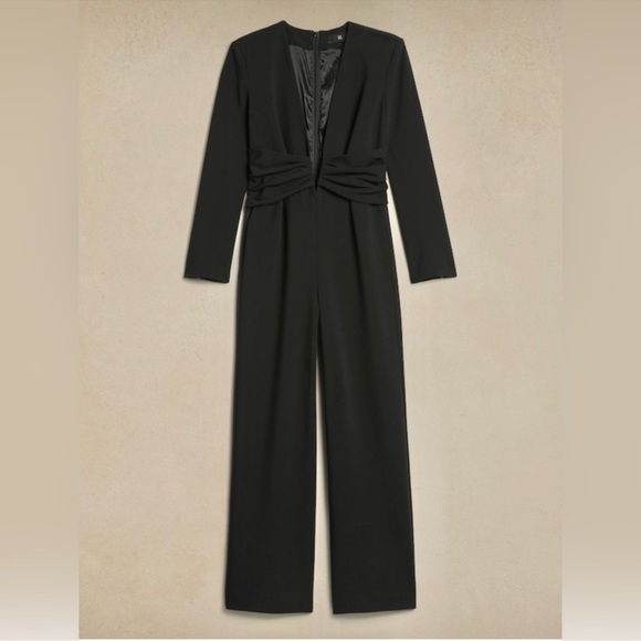 NWT Banana Republic Black Faiza Tuxedo Jumpsuit Size 4 - Picture 13 of 13